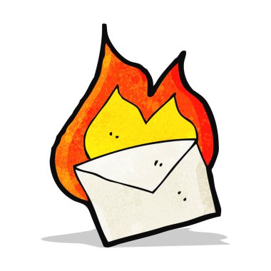 yanan karikatür zarf