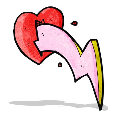 karikatür lightning bolt kalp