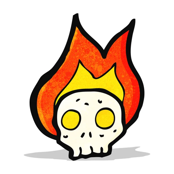 Cartoon flaming skull — Stock Vector