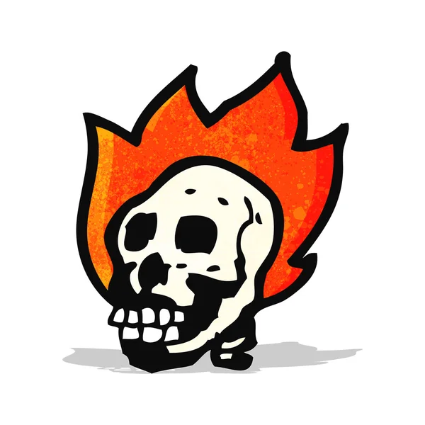 Cartoon flaming skull — Stock Vector