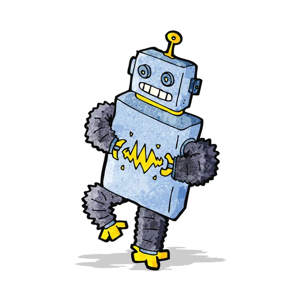 Robot de baile de dibujos animados — Vector de stock