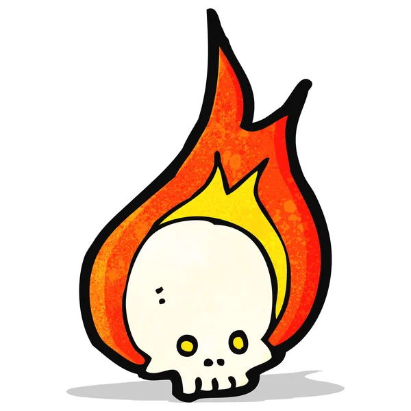 Cartoon flaming skull — Stock Vector