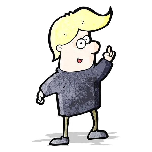 Cartoon blond man med tanken — Stock vektor