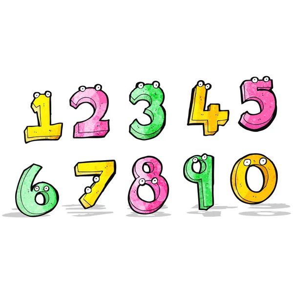 Cartoon numbers — Stock Vector