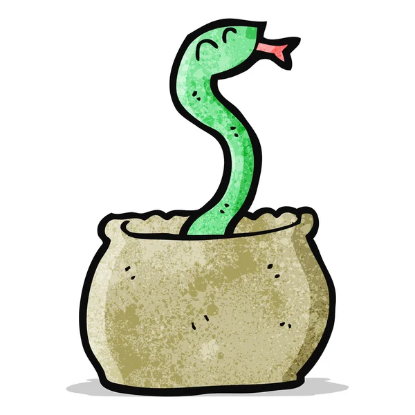 Snake in mand cartoon — Stockvector