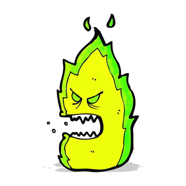 Cartoon groene brand monster — Stockvector