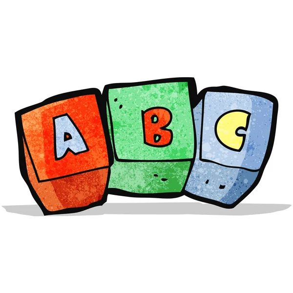 Bloques de letras de dibujos animados — Vector de stock