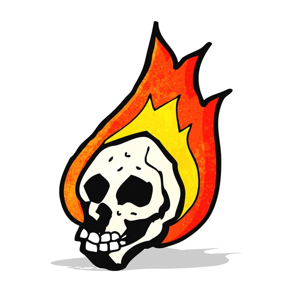 Cartoon flaming skull — Stock Vector