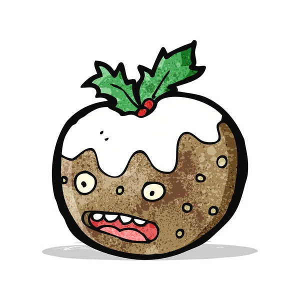 Christmas Pudding Cartoon-Figur — Stockvektor