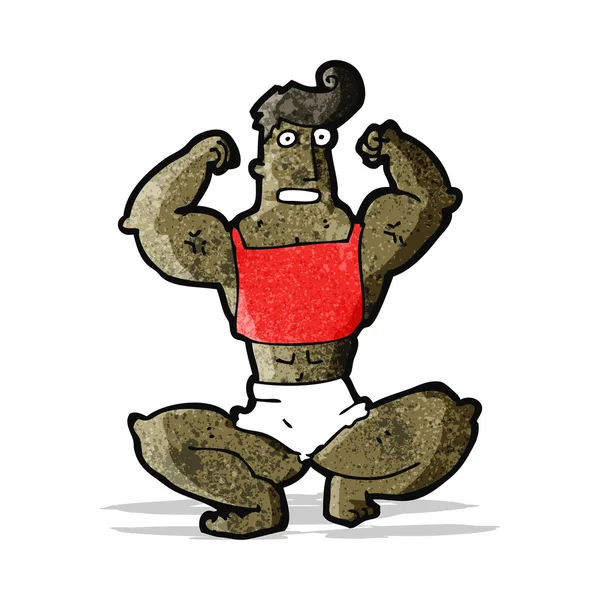 Uomo muscoloso cartone animato — Vettoriale Stock