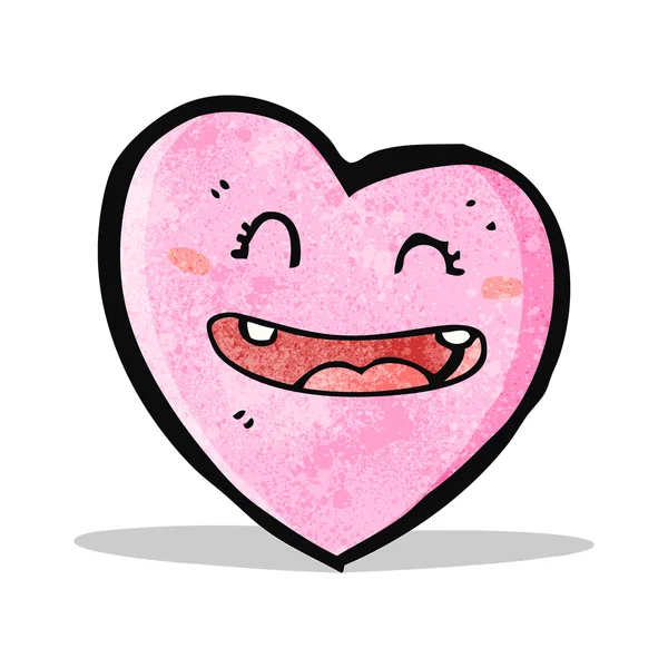 Komik pembe kalp karikatür karakter — Stok Vektör