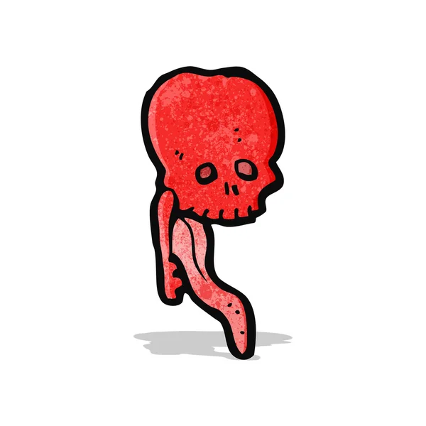 Dibujo animado cráneo grueso sobresaliendo lengua — Archivo Imágenes Vectoriales