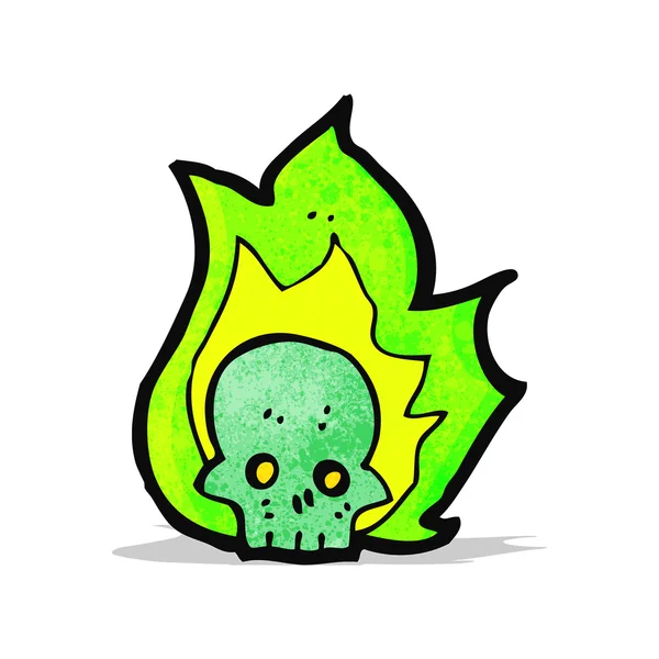 Cartoon flaming skull — Stock Vector