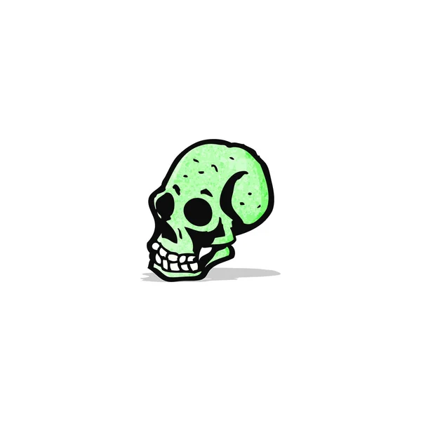 Мультфільм пухнастий зелений череп — стоковий вектор