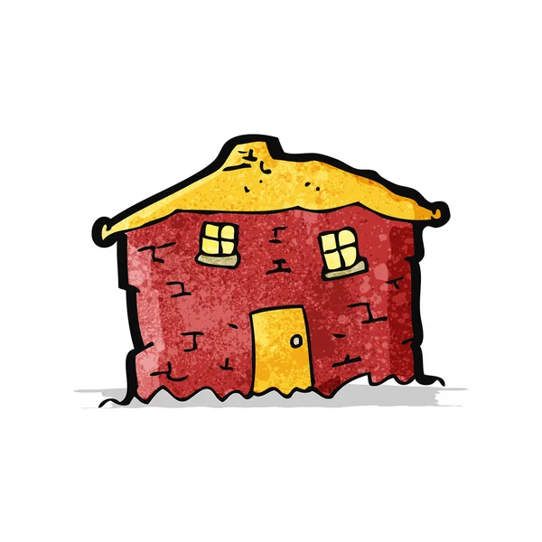Oude tumbledown huis cartoon — Stockvector