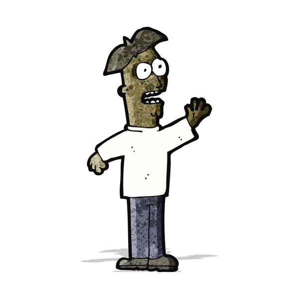 Hombre de dibujos animados saludando — Vector de stock