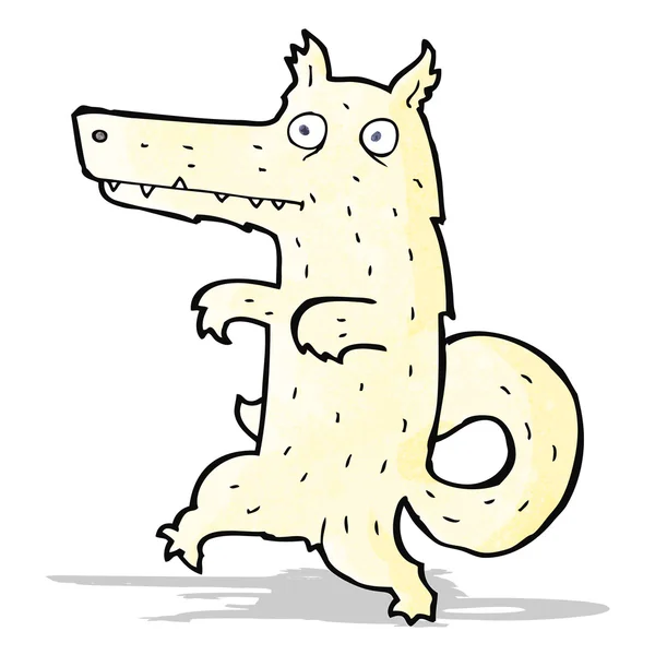 Dessin animé loup blanc — Image vectorielle