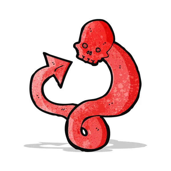 Serpent de bande dessinée avec crâne — Image vectorielle