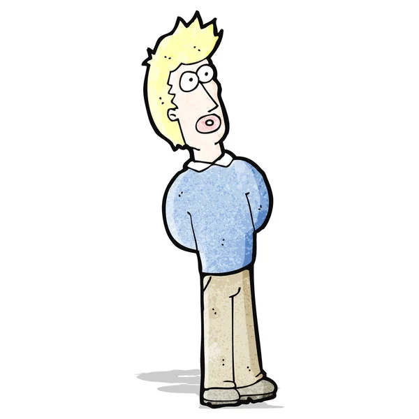 Cartoon nieuwsgierig blond man — Stockvector