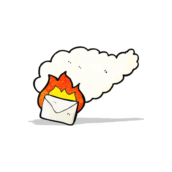 Cartoon burning letter — Stock Vector