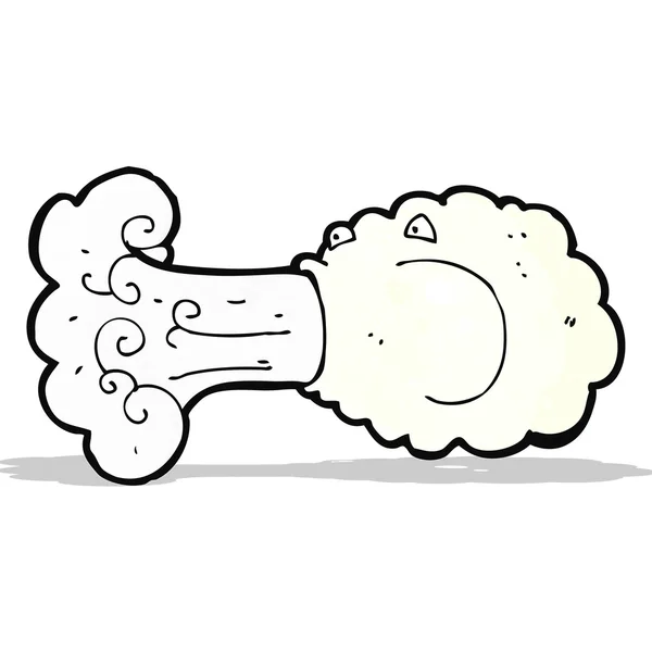 Dessin animé soufflant nuage — Image vectorielle