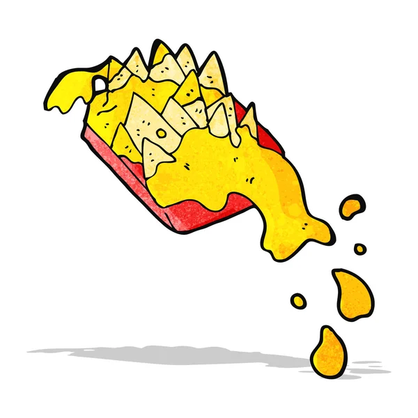 Cartoon cheesy nachos — Stock Vector