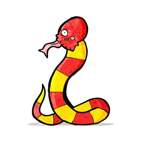 Dibujos animados espeluznante serpiente de cráneo — Vector de stock