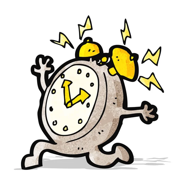 Cartoon running alarm clock — Stock Vector