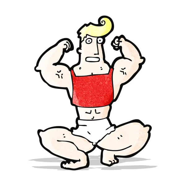 Cartoon body builder man — Stock Vector