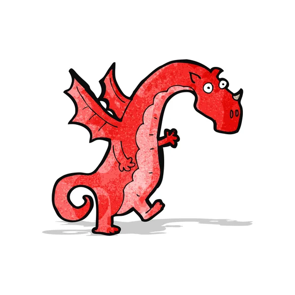 Kreslený oheň dýchající drak — Stockový vektor
