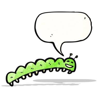 Konuşma baloncuklu çizgi film tırtılı