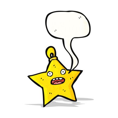 Noel yıldızı dekorasyon çizgi film karakteri