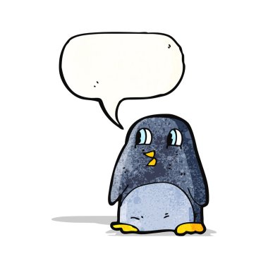 cartoon retro penguin