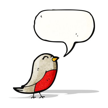 Düşünce baloncuklu çizgi robin