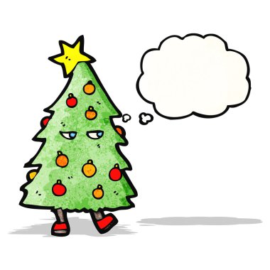 Noel ağacı kostüm karikatür