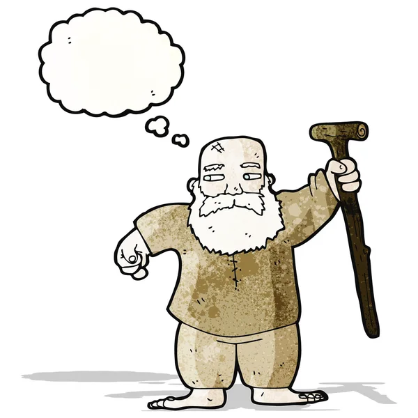 Hombre viejo de dibujos animados con burbuja de pensamiento — Archivo Imágenes Vectoriales