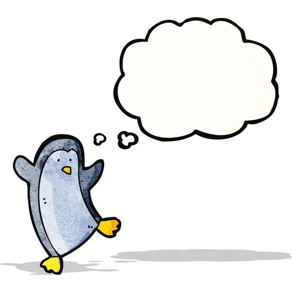 Pingwin z thoguth bańki kreskówka — Wektor stockowy
