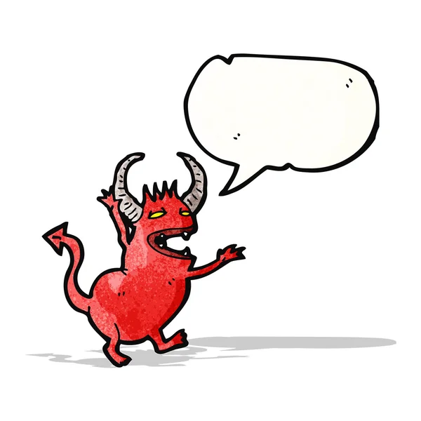 Little devil with speech bubble — Stock Vector