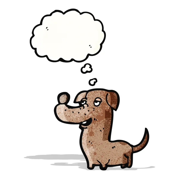 Cartoon little dog with thought bubble — Stock Vector