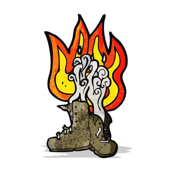 Stivali bruciante cartone animato — Vettoriale Stock