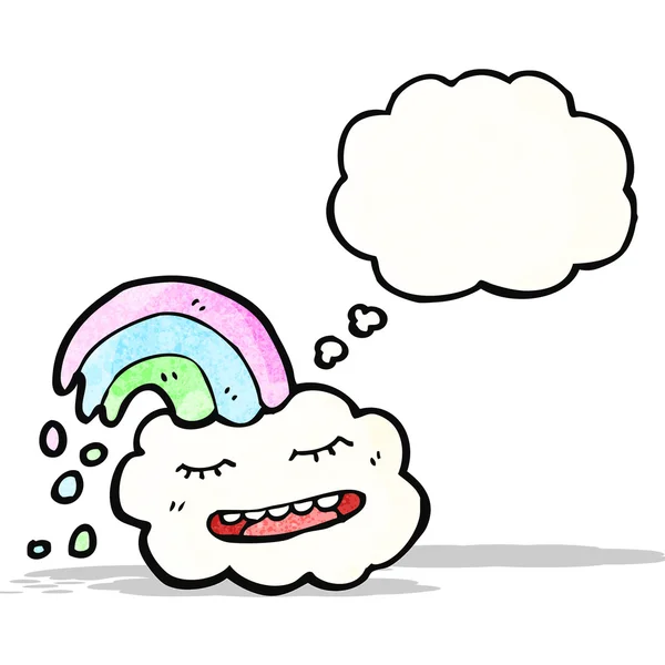 Cartoon cloud with thought bubble — Stock Vector