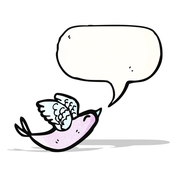 भाषण बुलबुला के साथ कार्टून पक्षी — स्टॉक वेक्टर