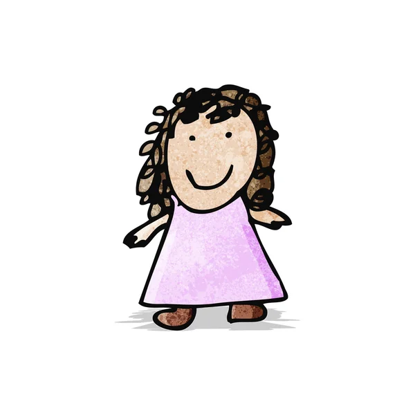 Child's drawing of a girl — Stock Vector