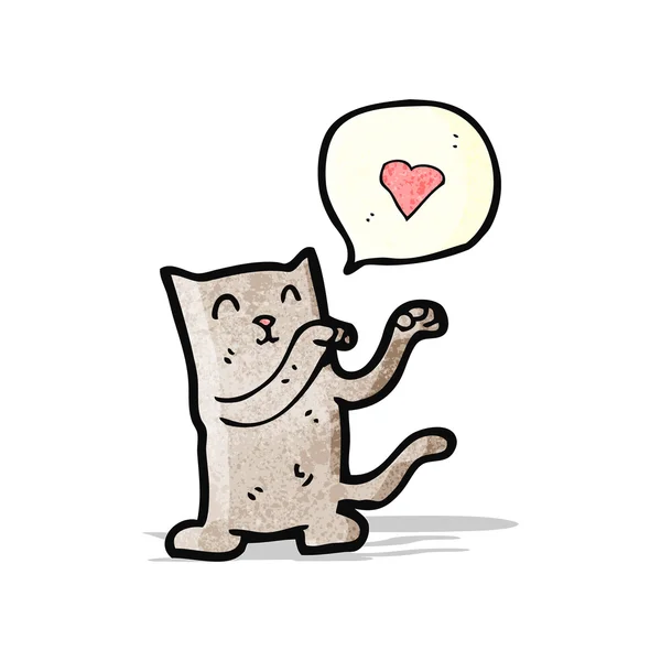 Chat de bande dessinée amoureux — Image vectorielle