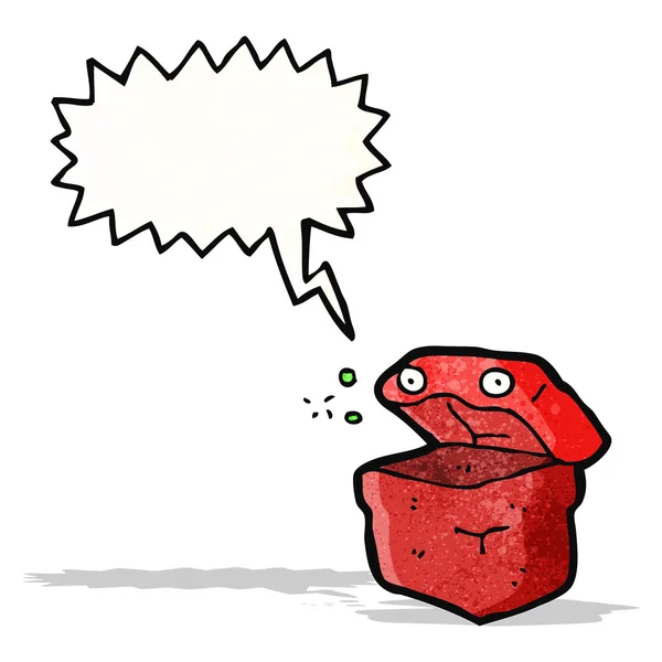 Cartoon doos met tekstballon — Stockvector
