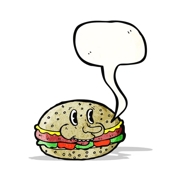 Burger karikatür konuşma — Stok Vektör