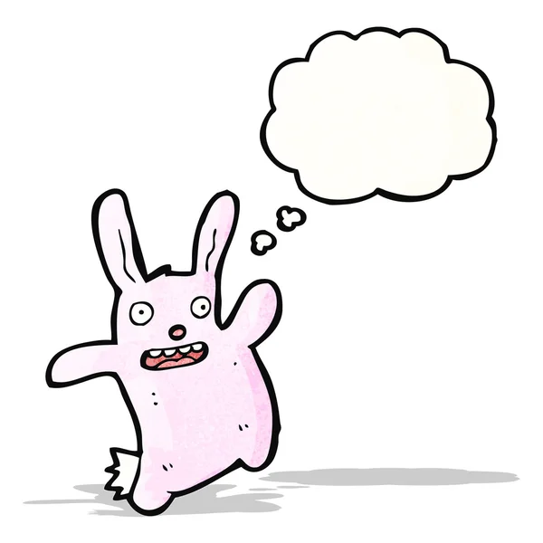 Rolig rosa kanin cartoon — Stock vektor
