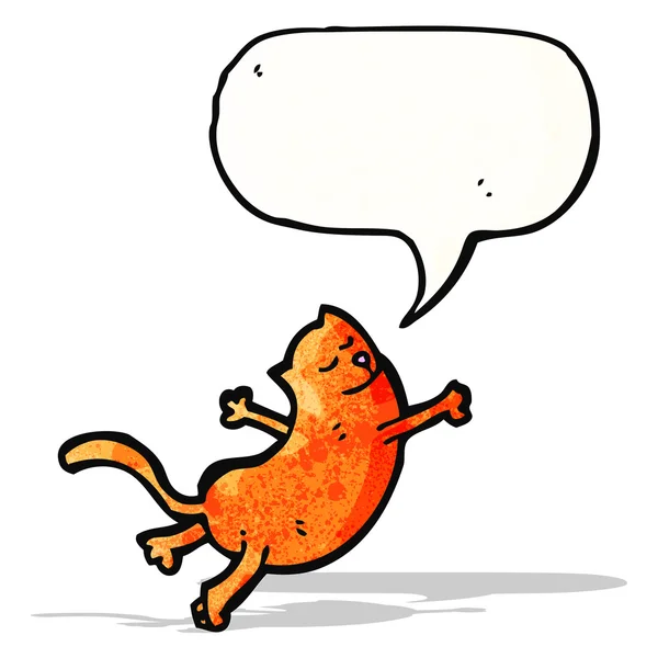 Chat dessin animé drôle avec bulle de parole — Image vectorielle