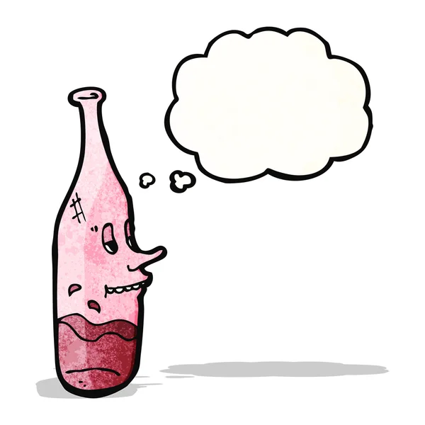 Botella vino de dibujos animados — Vector de stock