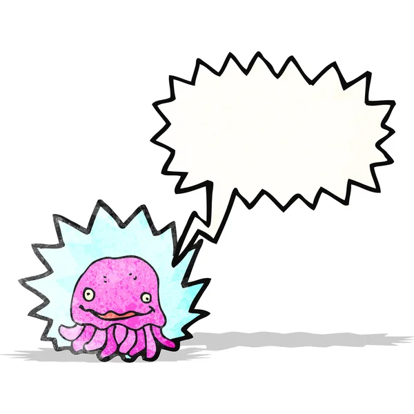 Růžové medúzy kreslený — Stockový vektor